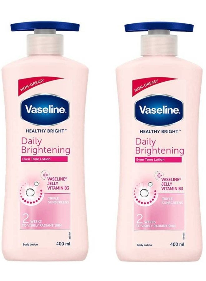 Vaseline DAILY BRIGHTENING EVEN TONE LOTION COMBO 2 [PACK OF ] 400ML*2=800ML (800 ml) - Image 2